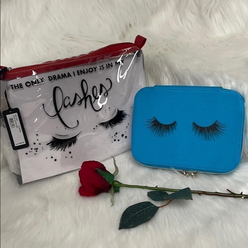 Stella & Max Makeup Bag Set of 2 Clear Cosmetic Travel Case Lash Bag Organizer